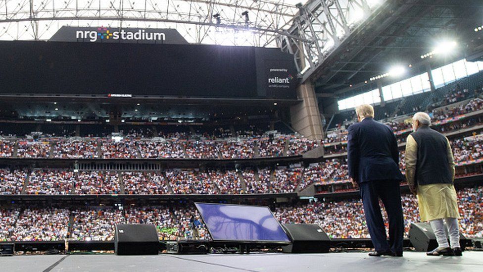 US President Donald Trump and Indian Prime Minister Narendra Modi attend "Howdy, Modi!" at NRG Stadium in Houston, Texas, September 22, 2019