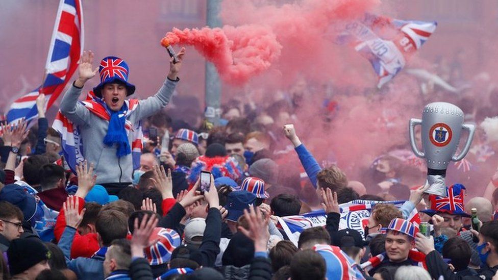 supporters outside Ibrox