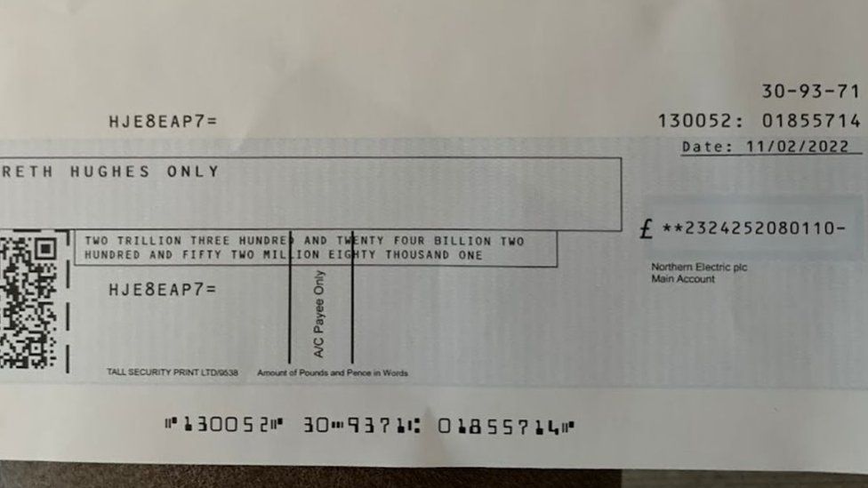 Gareth Hughes's cheque