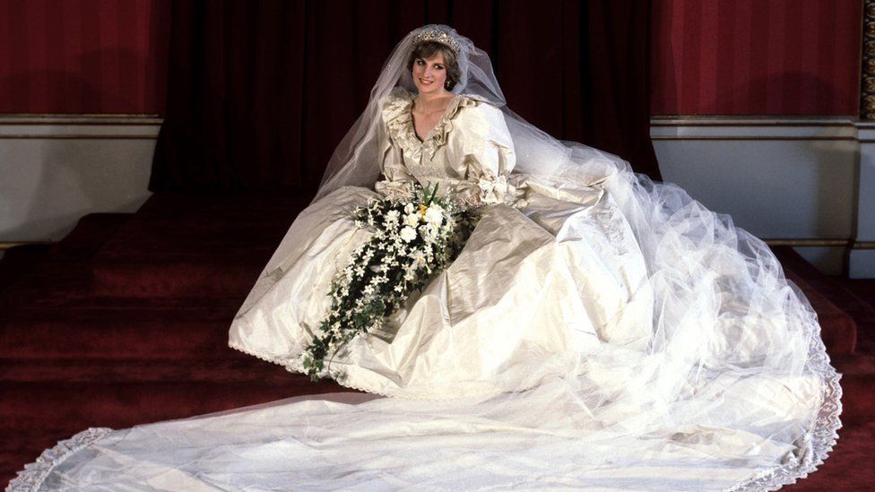 Diana, Princess of Wales, on her wedding day