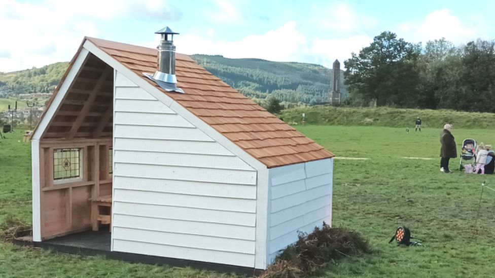 The tiny house was built overnight on Pontypridd common