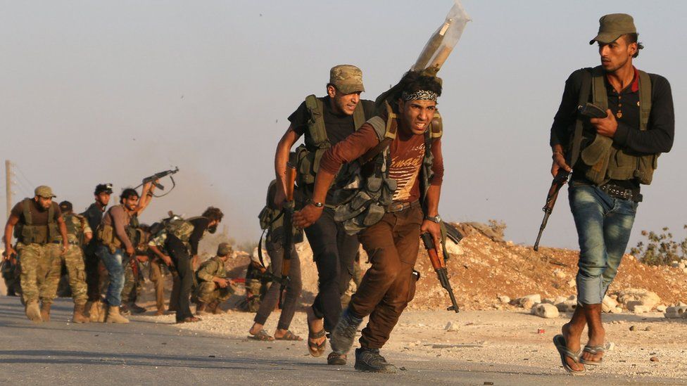 Turkish-backed Syrian rebels in Yahmoul village (10 October 2016)