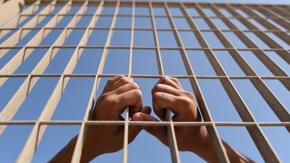 A person's hands are seen holding the bars in this photo