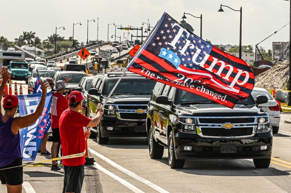 Crowds wave their support for Trump