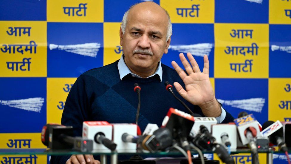 Delhi Deputy Chief Minister Manish Sisodia during a press conference on the Issue of school teachers's training in Singapore and Finland, on February 2, 2023 in New Delhi, India.