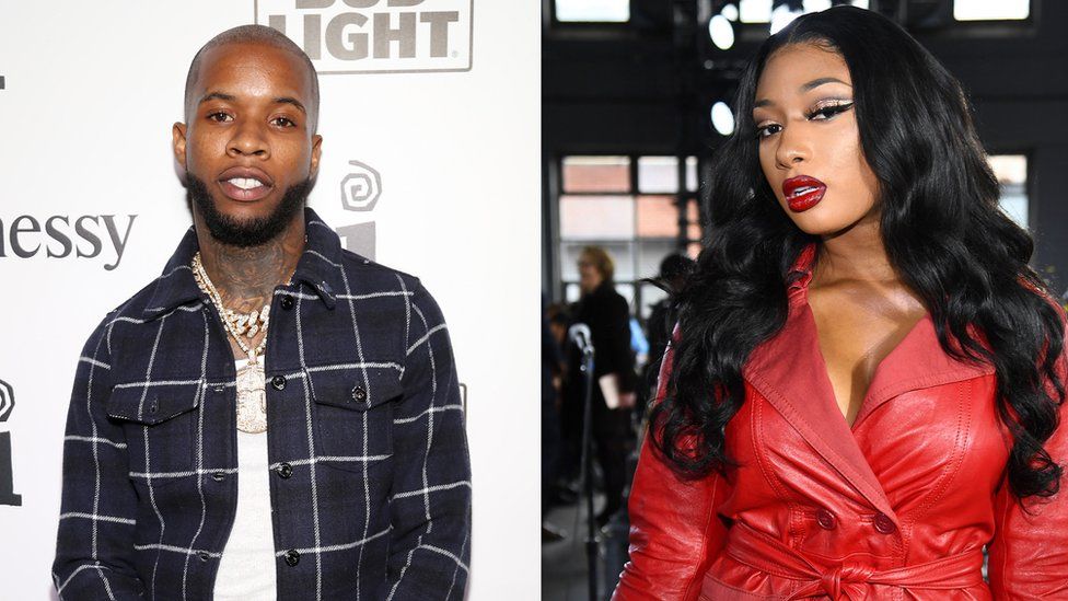 Split picture of Tory Lanez and Megan Thee Stallion