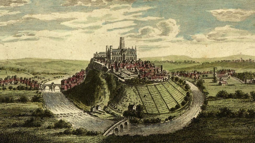 1859 depiction of Durham Cathedral