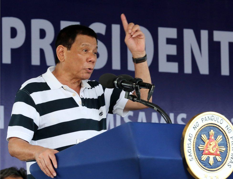 President Rodrigo Duterte speaking during his visit to a military camp in Cagayan De Oro city, Philippines, on 22 September 2016. The UN announced on September 23 that it will be reviewing the Philippines' situation on human rights on the 28th and 29 of September, after president Duterte's war on drugs led to more than 3,500 deaths.