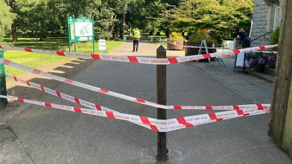 Police cordon at Bute Park last July