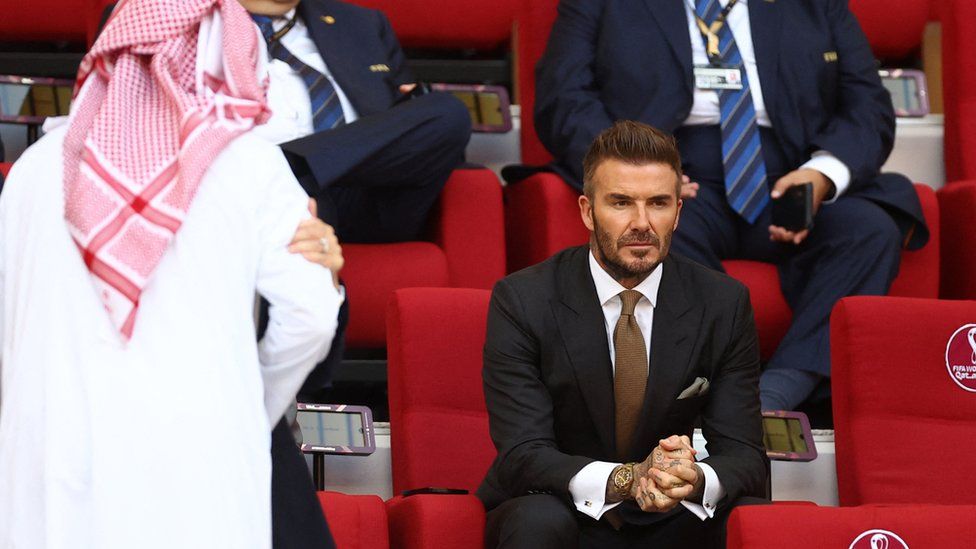 David Beckham was in attendance for England's opening game against Iran