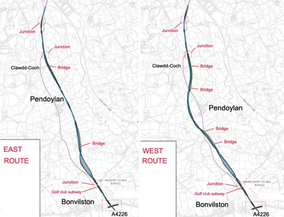 Vale of routes for Cardiff Airport link revealed BBC News
