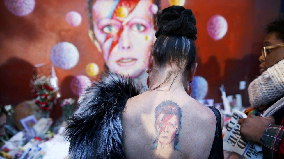 David Bowie fan with tattoo