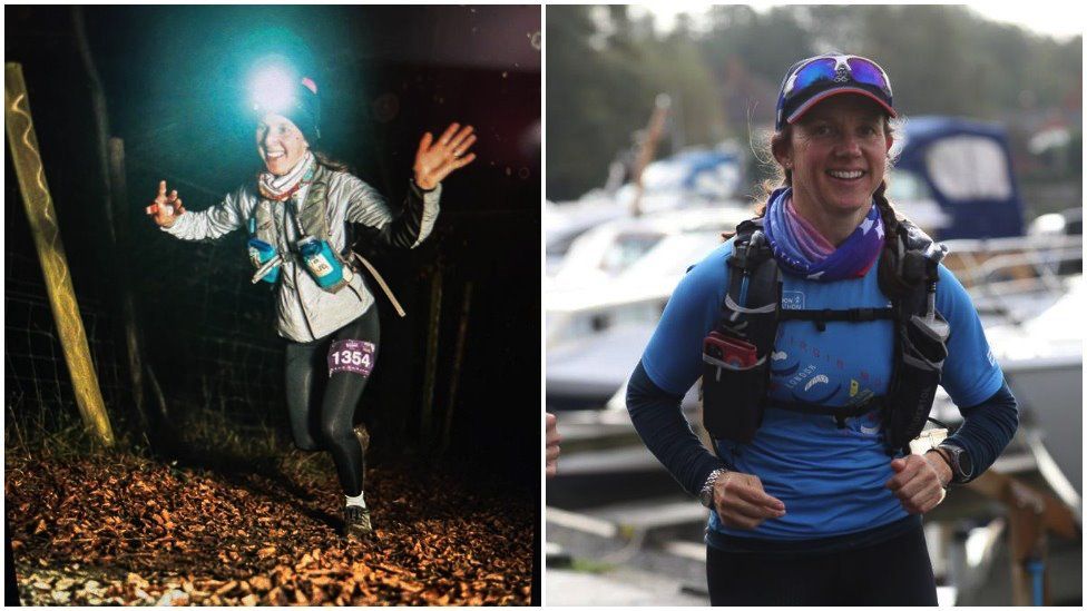 Lindsey Thurlow running in night and day