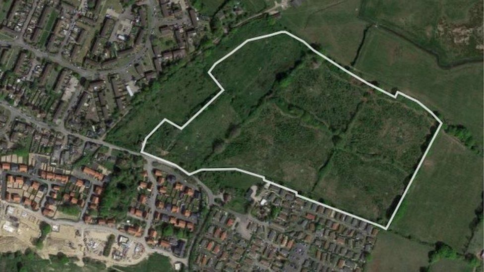 Site of planned housing development in Hailsham