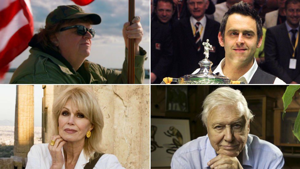 Michael Moore, Ronnie, O'Sullivan, Joanna Lumley and Sir David Attenborough