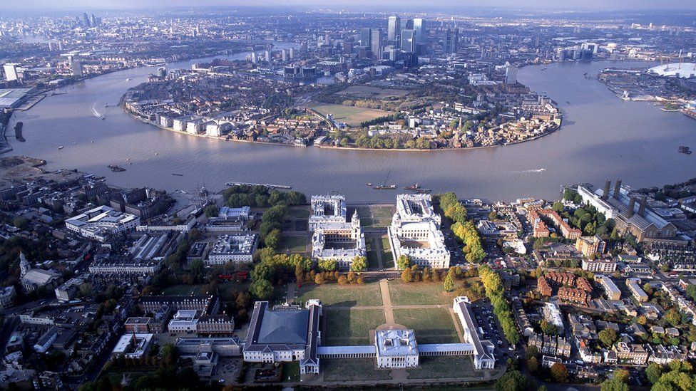 aerial shot of University of Greenwich