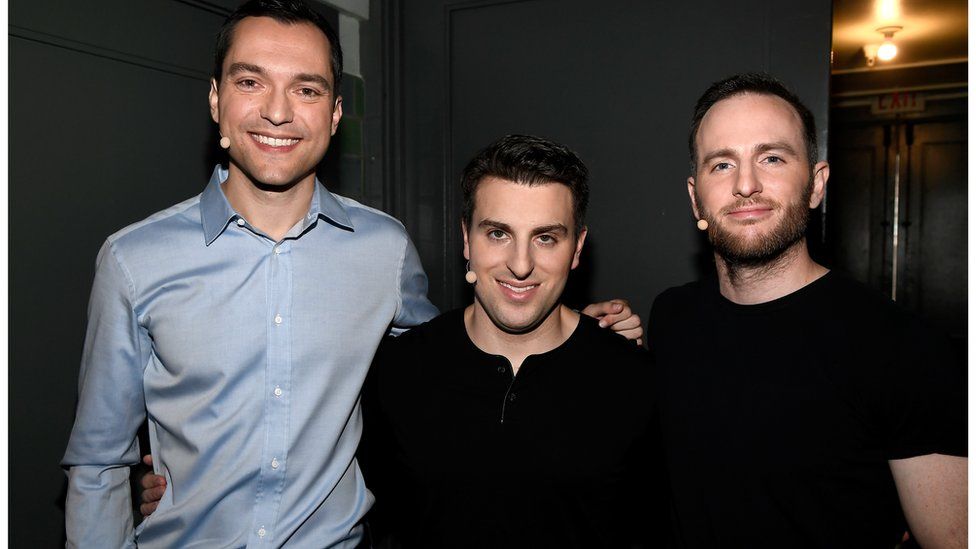 Undated handout image of Airbnb Founders: Brian Chesky, Nathan Blecharczyk, Joe Gebbia