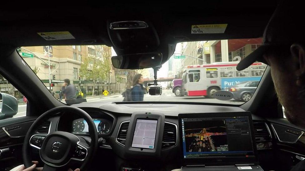 Inside Uber self-drive car