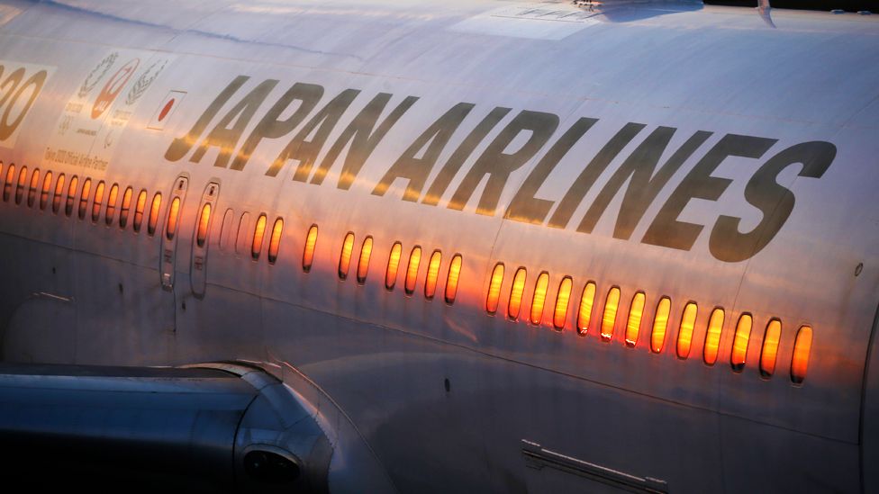JAL's airplane is seen at Haneda Airport in Tokyo, Japan February 9, 2018.