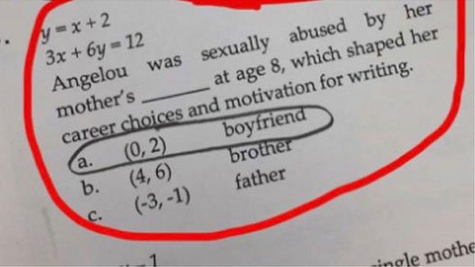 Pennsylvania school set maths homework on sex abuse of girl BBC News 