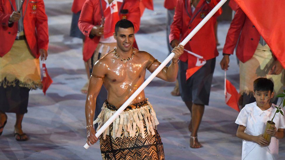Tongan flag bearer