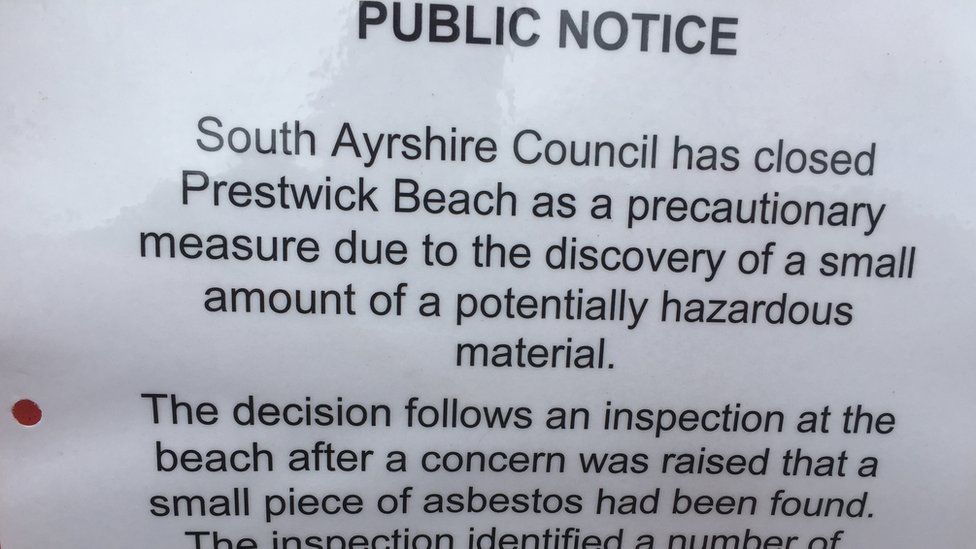 Prestwick beach asbestos removal work gets under way BBC News