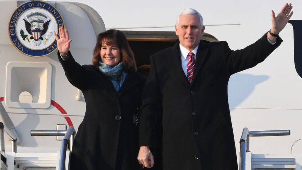 Mr and Mrs Pence on a trip to South Korea in 2018