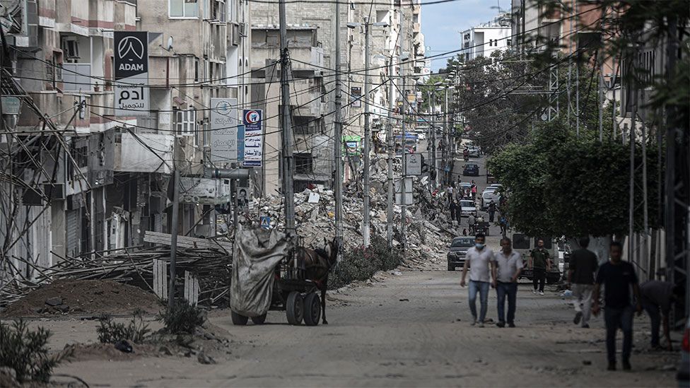 A Gaza street destroyed, May 2021