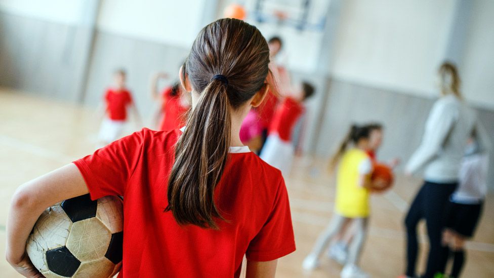 Girl in a sports hall