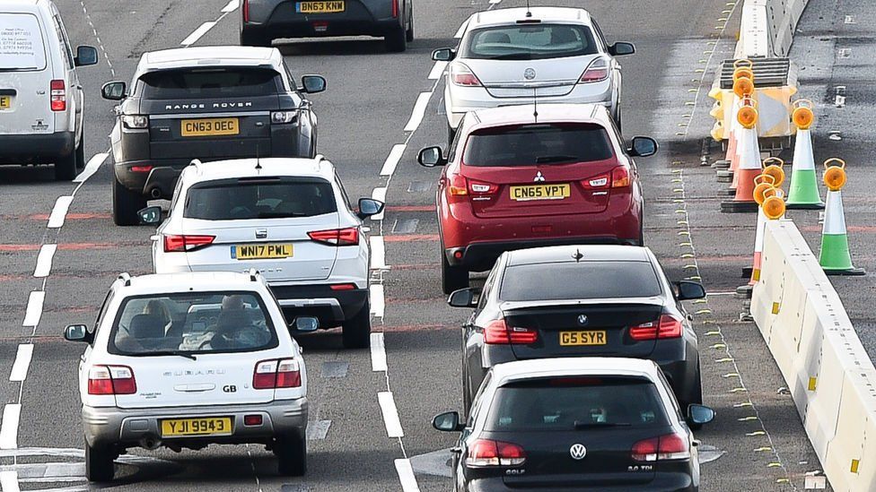 Traffic at the Severn Crossing toll booths on the day the charge was scrapped