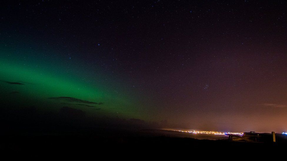 Orange lights from Portrush