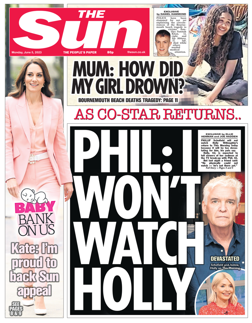 The front page of the The Sun