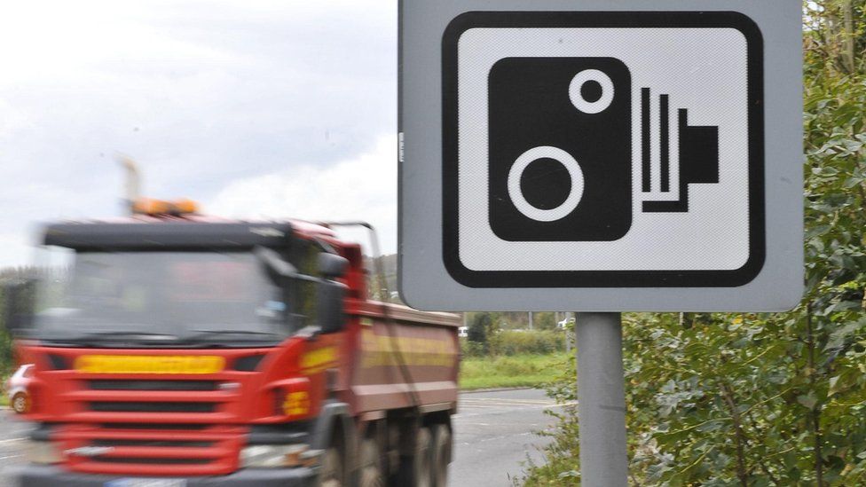 Speed camera sign