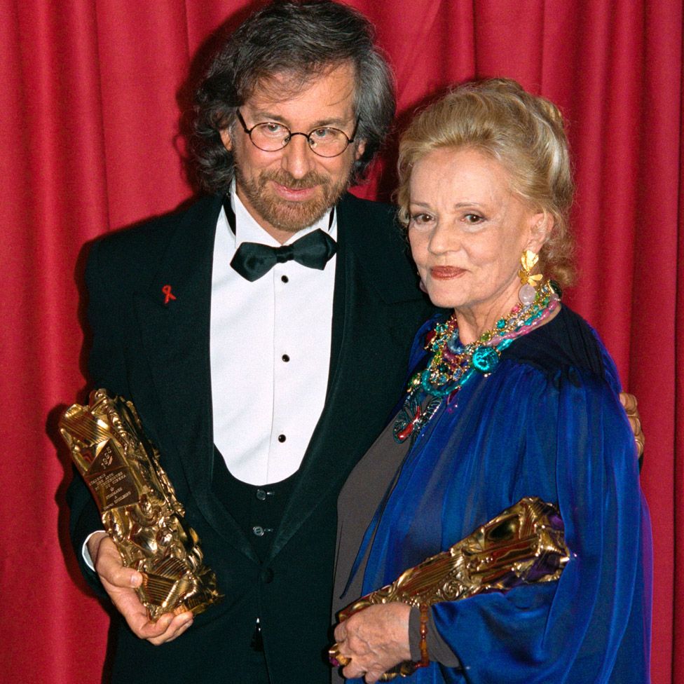 Steven Spielberg and Jeanne Moreau
