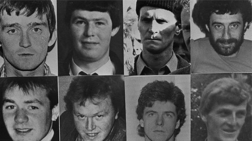 From top left: Patrick McKearney, Tony Gormley, Jim Lynagh, Paddy Kelly; from bottom left: Declan Arthurs, Gerard O'Callaghan, Seamus Donnelly and Eugene Kelly