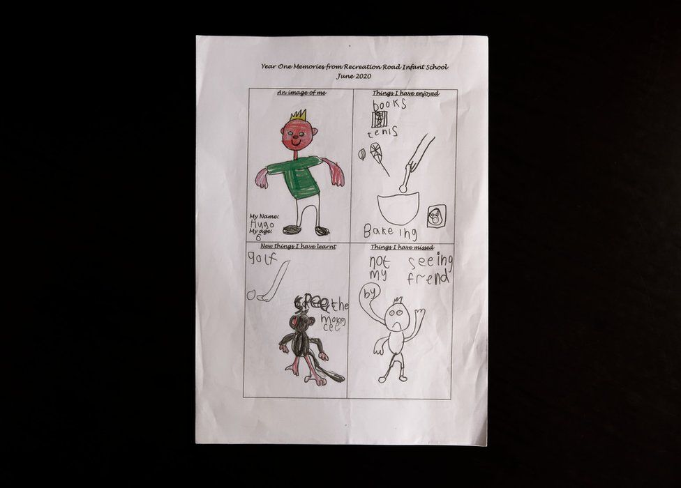 A child's drawing of how the coronavirus pandemic had affected him
