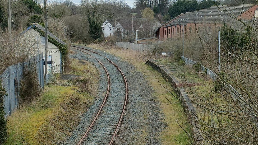 The Knockmore Line pictured from the old platform at Crumlin