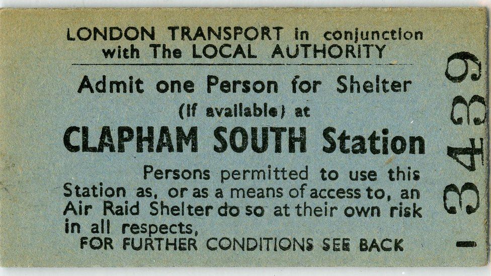 Ticket allowing entrance to the tunnels in WWII
