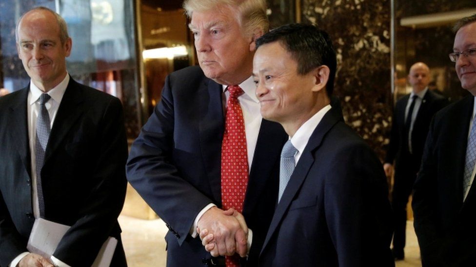 Mr Trump and Mr Ma at Trump Tower