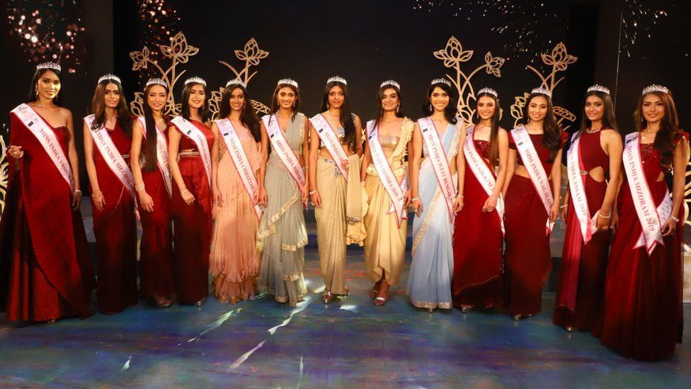 Participants at the fbb Colors Femina Miss India East 2019 on April 23,2019 in Kolkata,India.