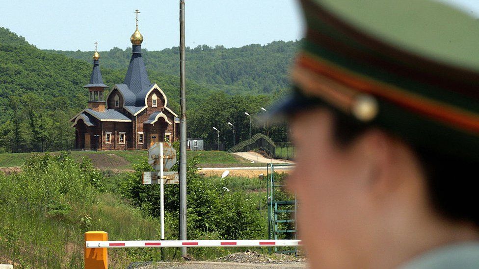 Guard at the Russian border