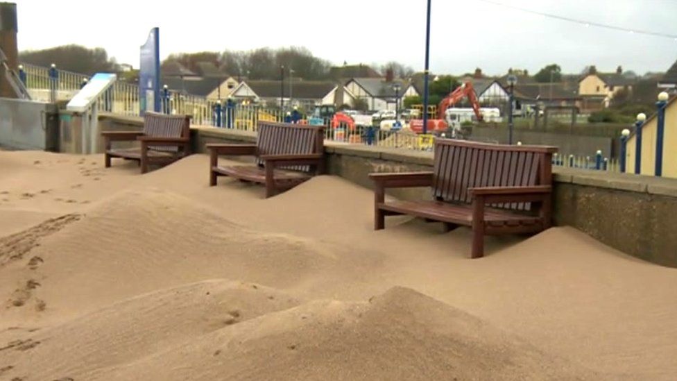 Sand build-up in Sutton-on-Sea