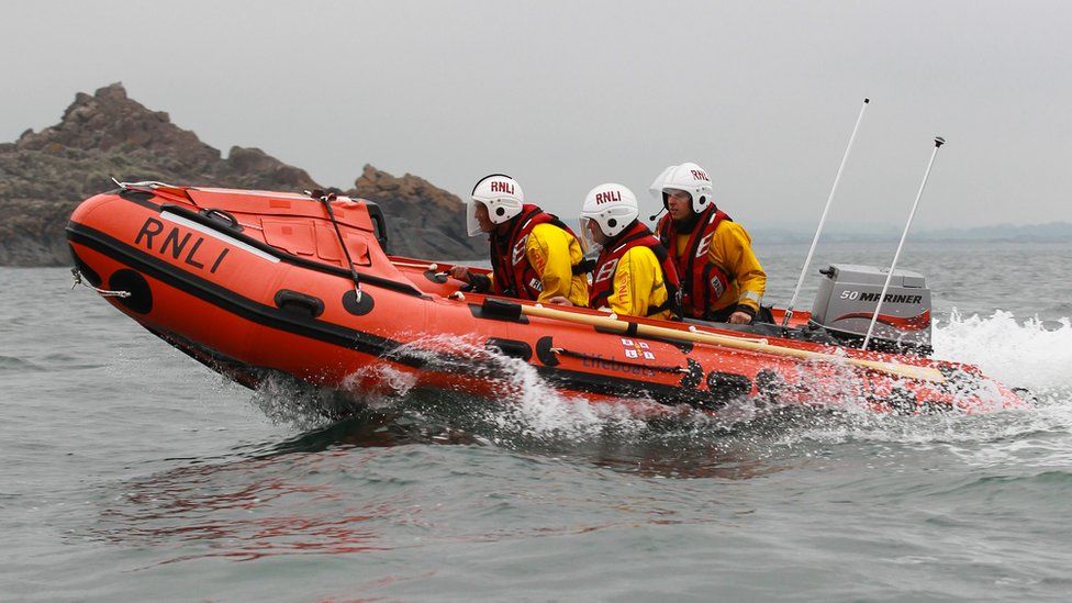 Inshore lifeboat at sea