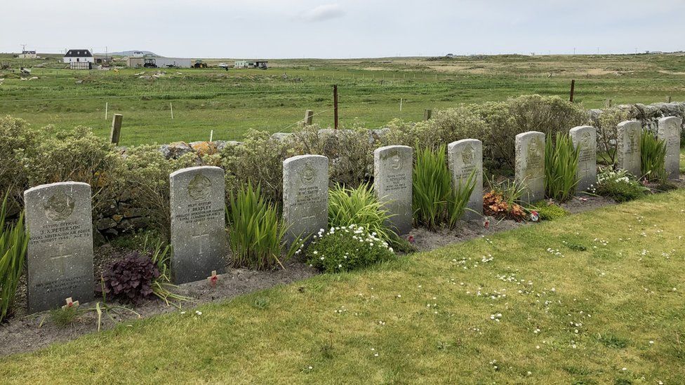 The graves of some of the men that died are in this Tiree cemetery