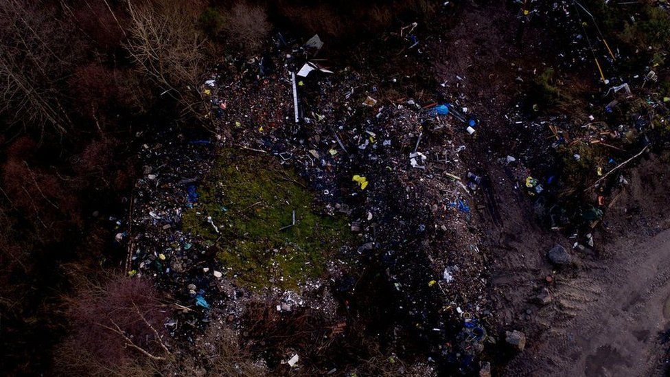 Aerial image of waste at Camaghael, Fort William