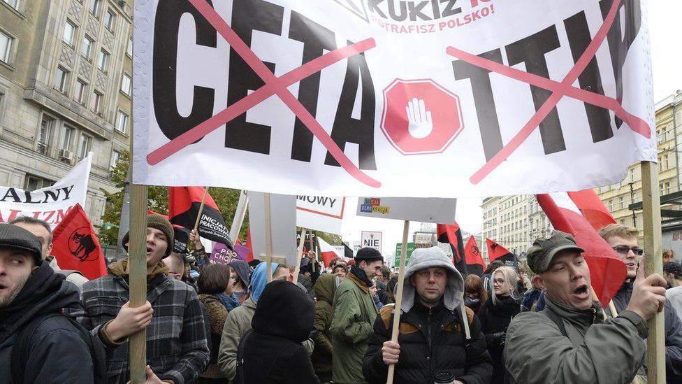 Anti-Ceta protest, Warsaw, 15 Oct 16