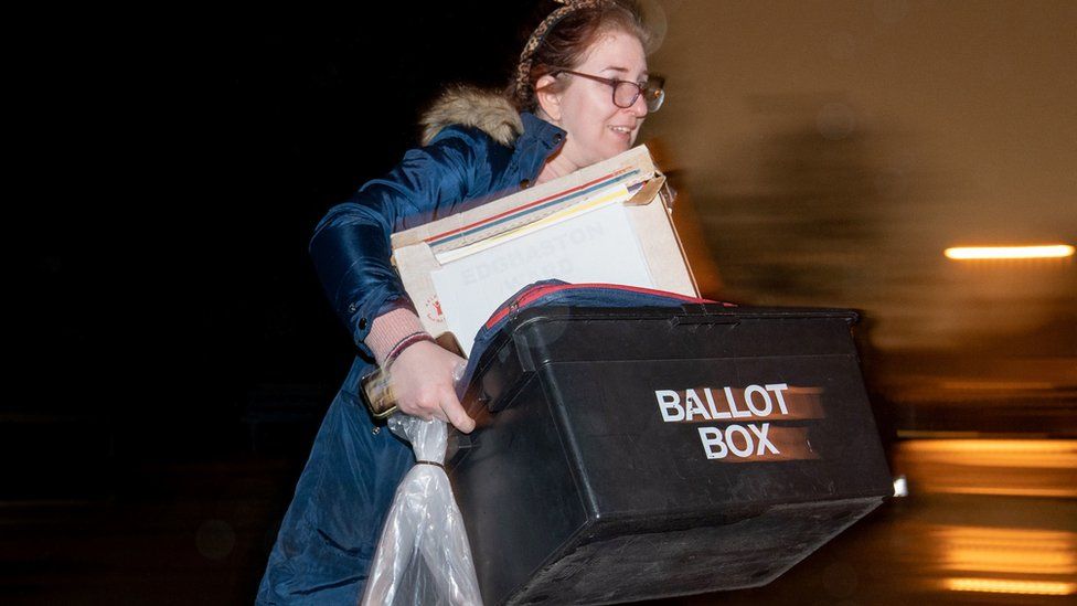 Ballot box brought to the count