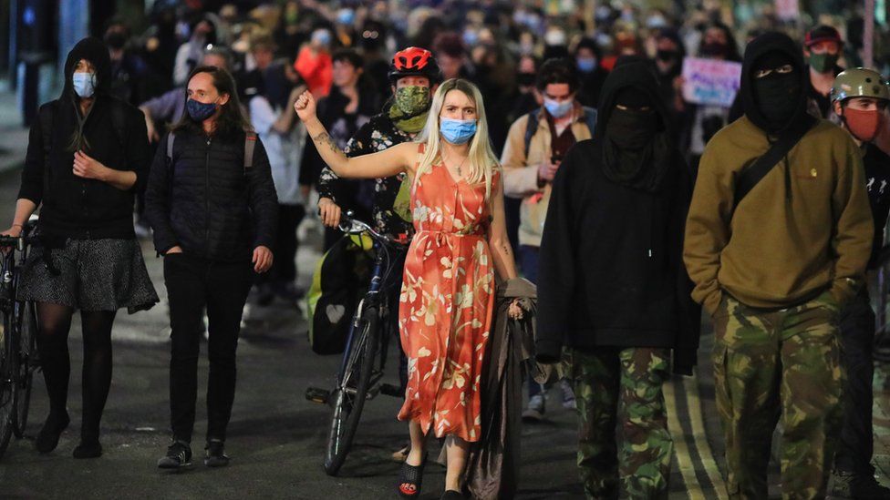 Protesters in Bristol