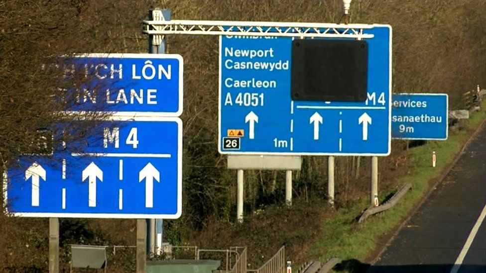 M4 road signs