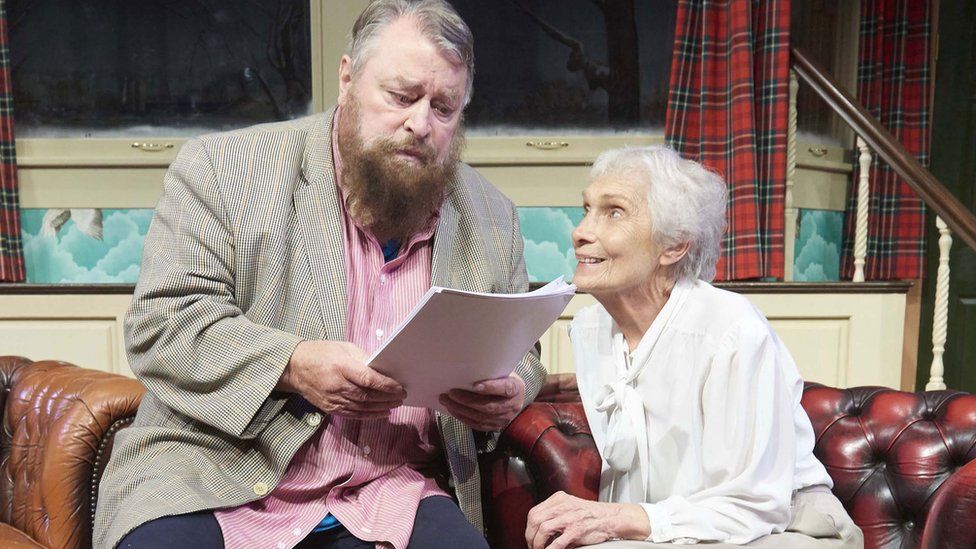 Brian Blessed (director) and Hildegard Neil (Lady Angkatell)